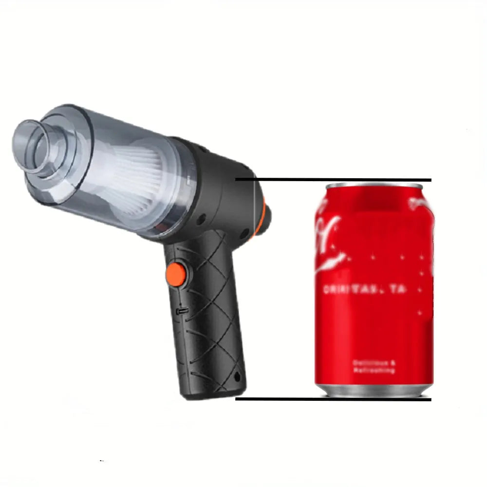 Black mini car vacuum cleaner, wireless handheld strong suction cleaning machine for car and home use
