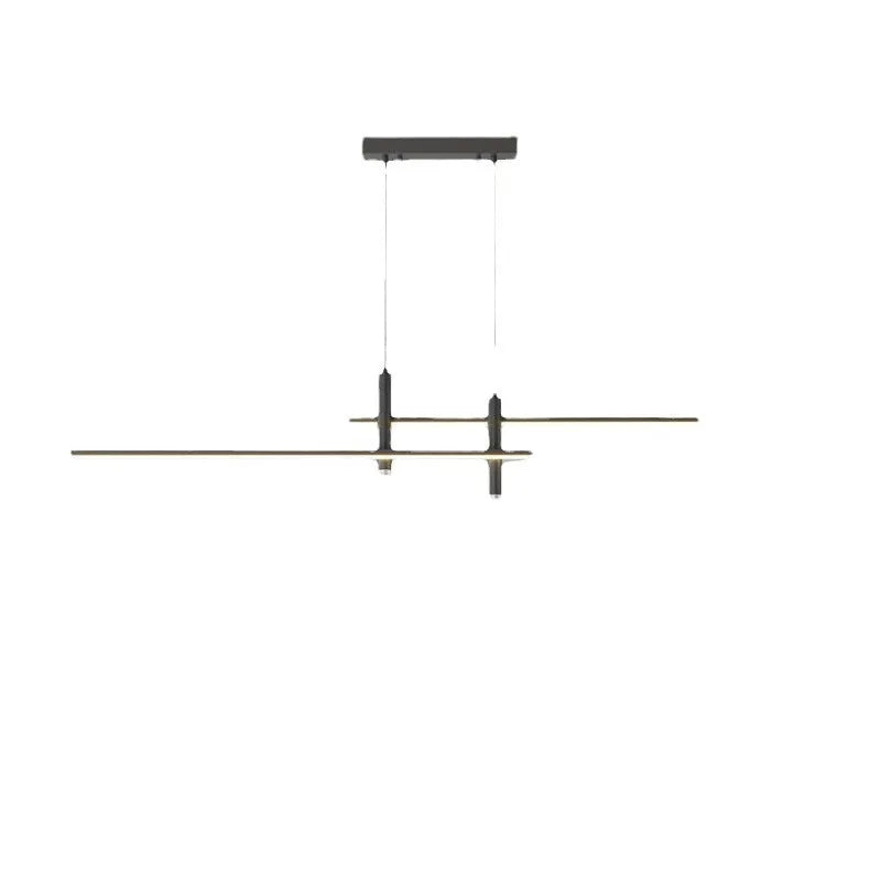 Black 120cm Nordic ceiling lamp with glass chandelier body and iron materials, 31W, for dining room or living room ceiling