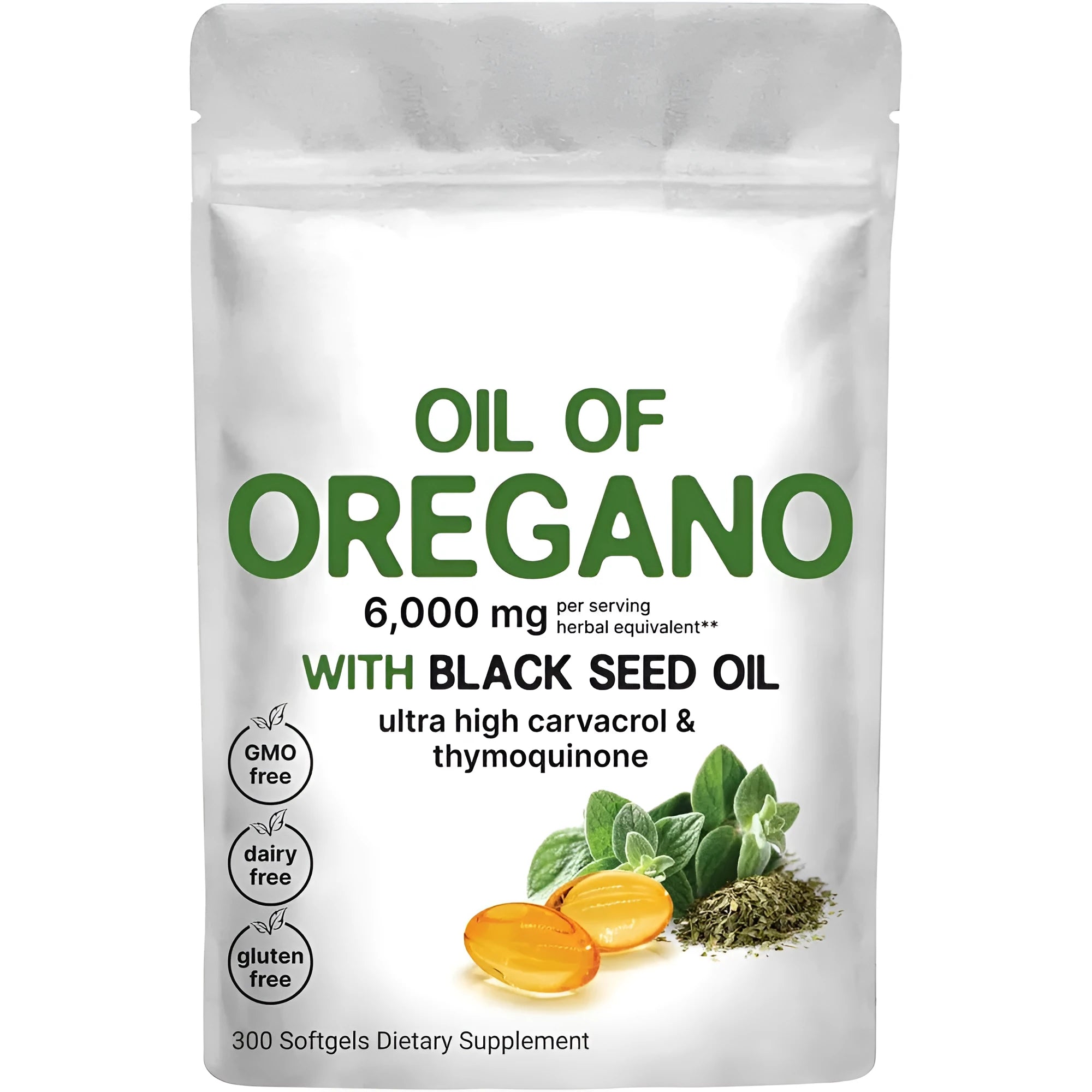 Butter Black Seed Oil Soft Capsules bottle showing 180 or 300 count options.
