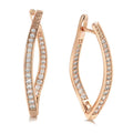 Geometric copper ear drops with zircon accents in H0493 colour