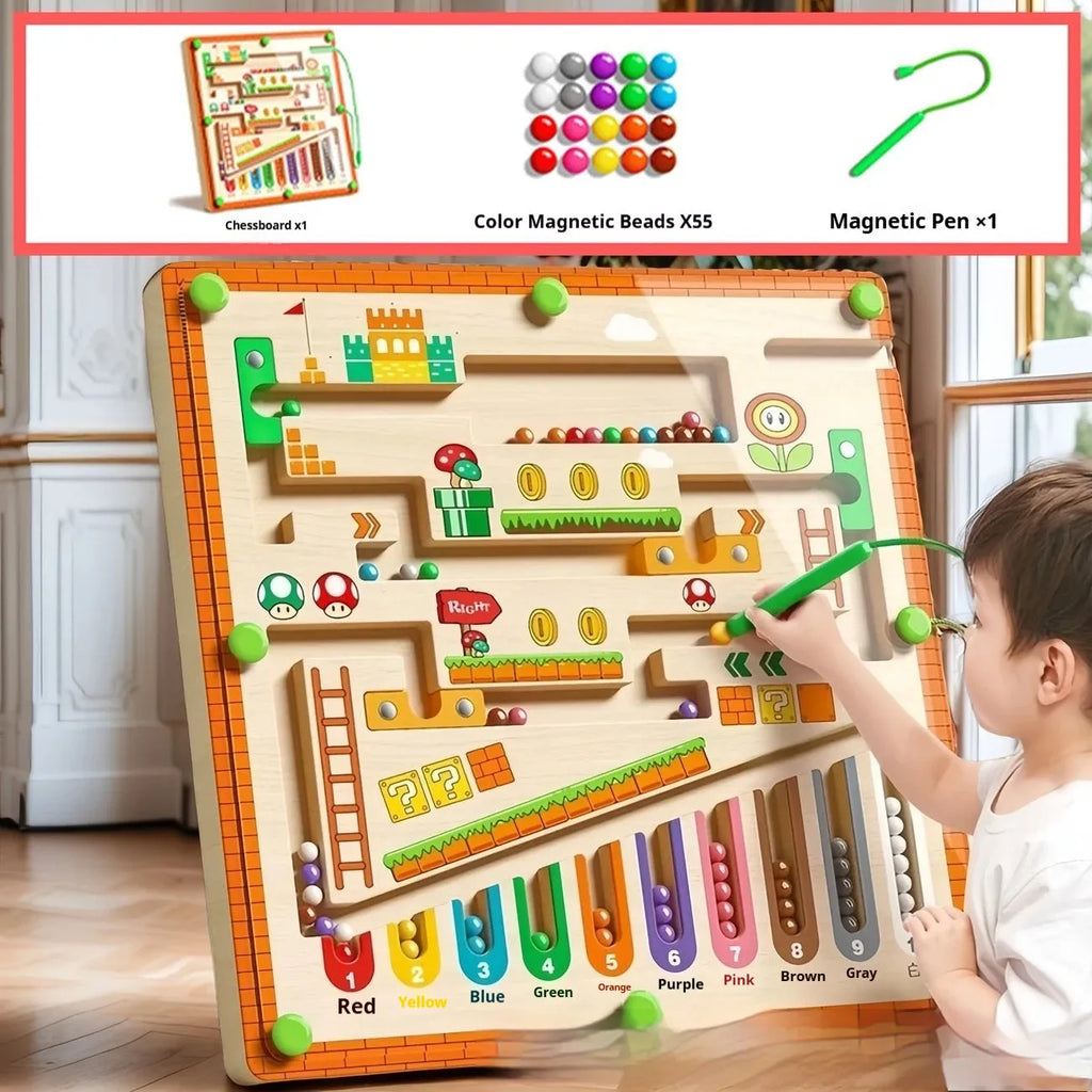 Magnetic maze ball three-dimensional plastic educational intelligence maze toy for teenagers with single pen