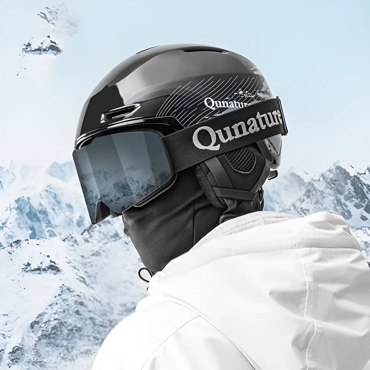 Wild Skiing double board helmet in bright white with grey trim for skiing and snowboarding protection