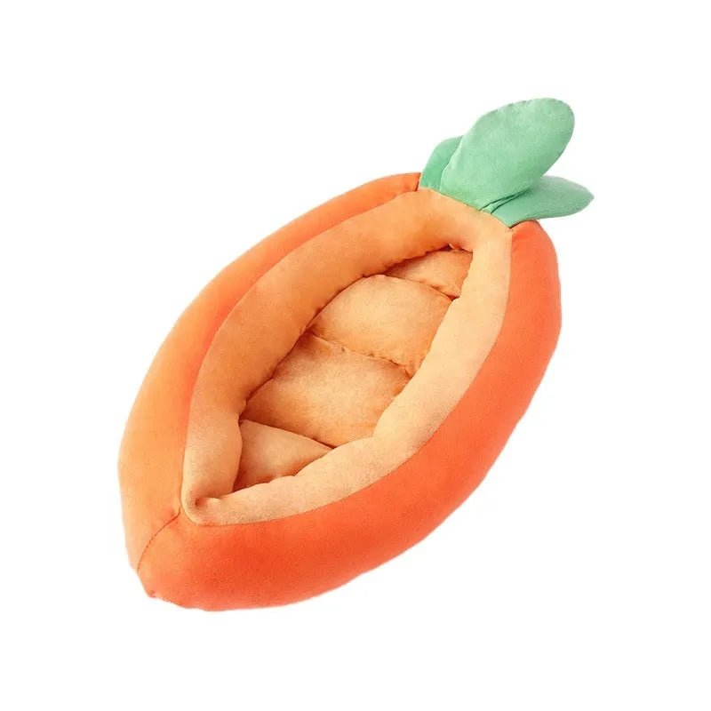 Carrot-shaped double-sided pet mat with cartoon design in medium and large sizes