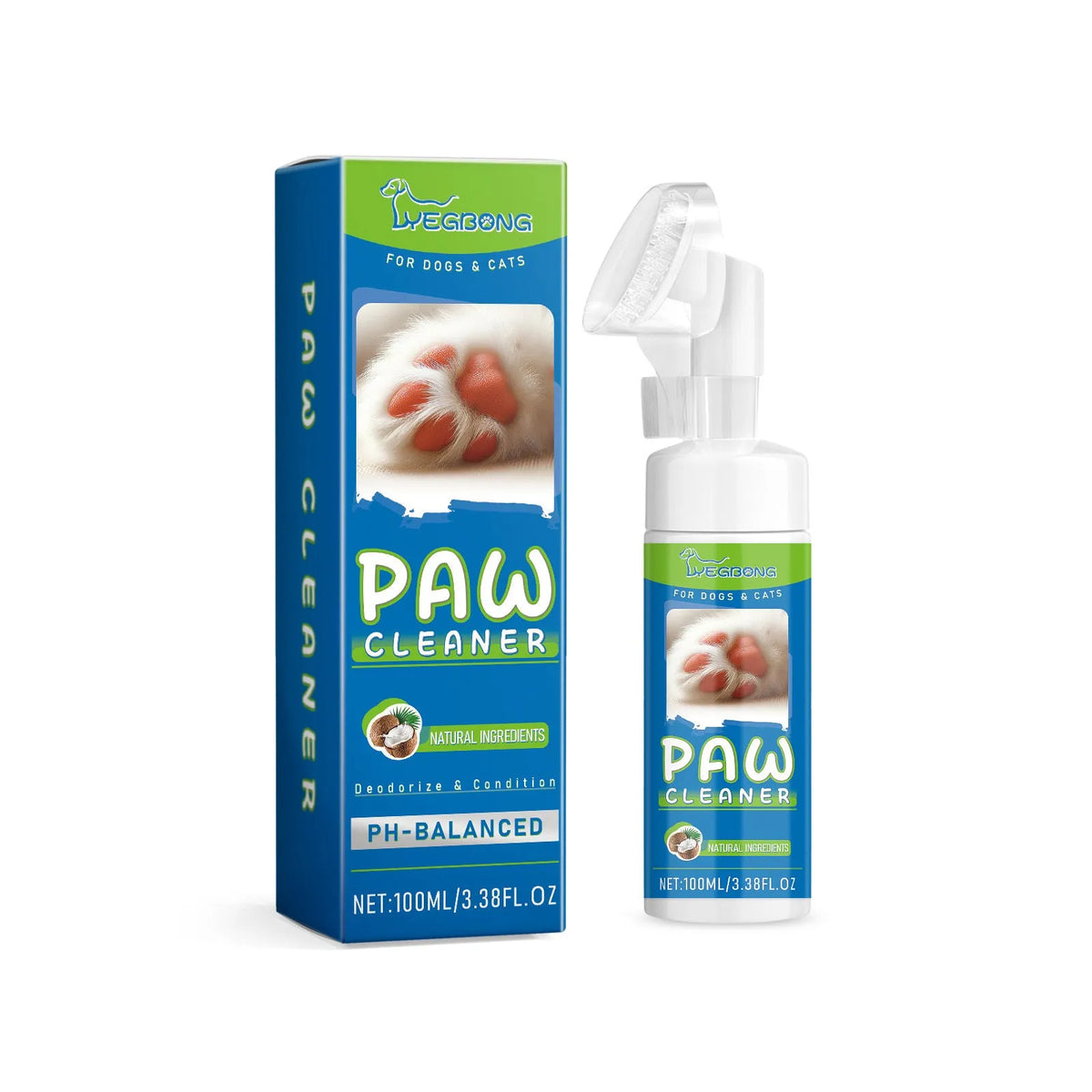 100ml pet foot cleaning foam for dogs and cats with camellia and aloe extracts