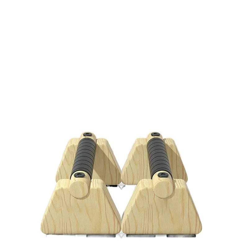 Pair of nordic beech wood push-up stands angled on floor, 95 x 200 x 105mm each, Russian-style design