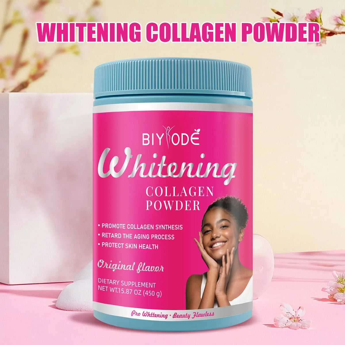 Wholesale collagen powder 450g bottle for adult beauty supplement with immune support and OEM options