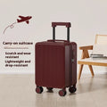 PC hard shell suitcase with universal wheels and zip closure, shown in Moon White, 16-19 inch sizes.