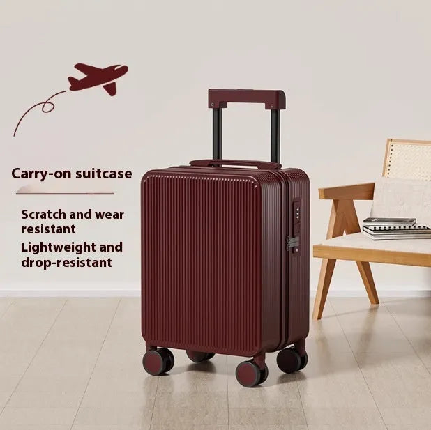 PC hard shell suitcase with universal wheels and zip closure, shown in Moon White, 16-19 inch sizes.