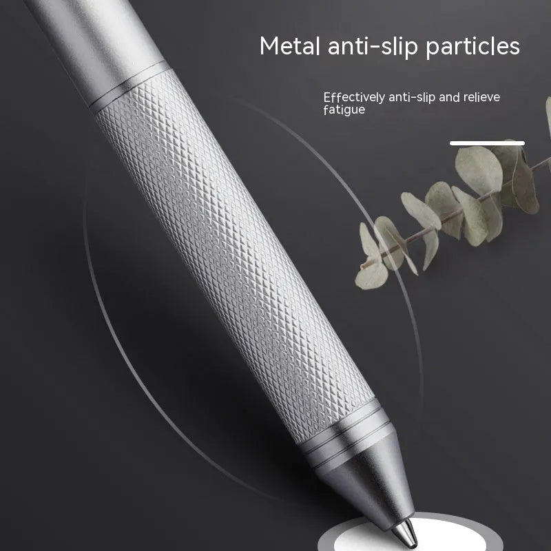 Gravity induction pen with metal shell in Matte Black finish, 0.5mm ballpoint tip, and tilt mechanism for colour change
