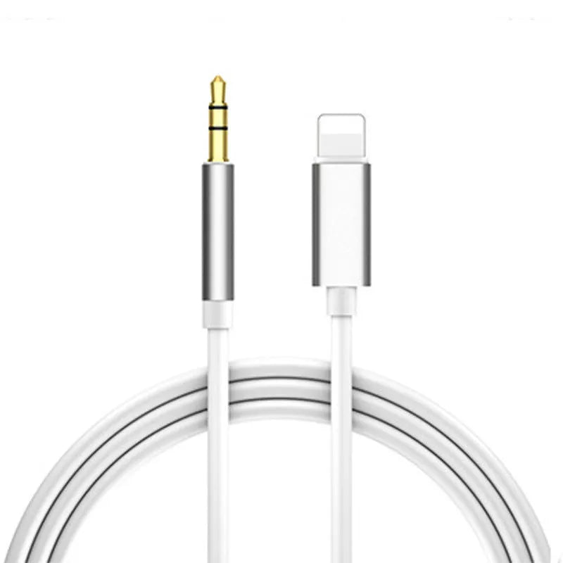 1m gold-plated mobile phone audio cable with all-metal shell in black colour