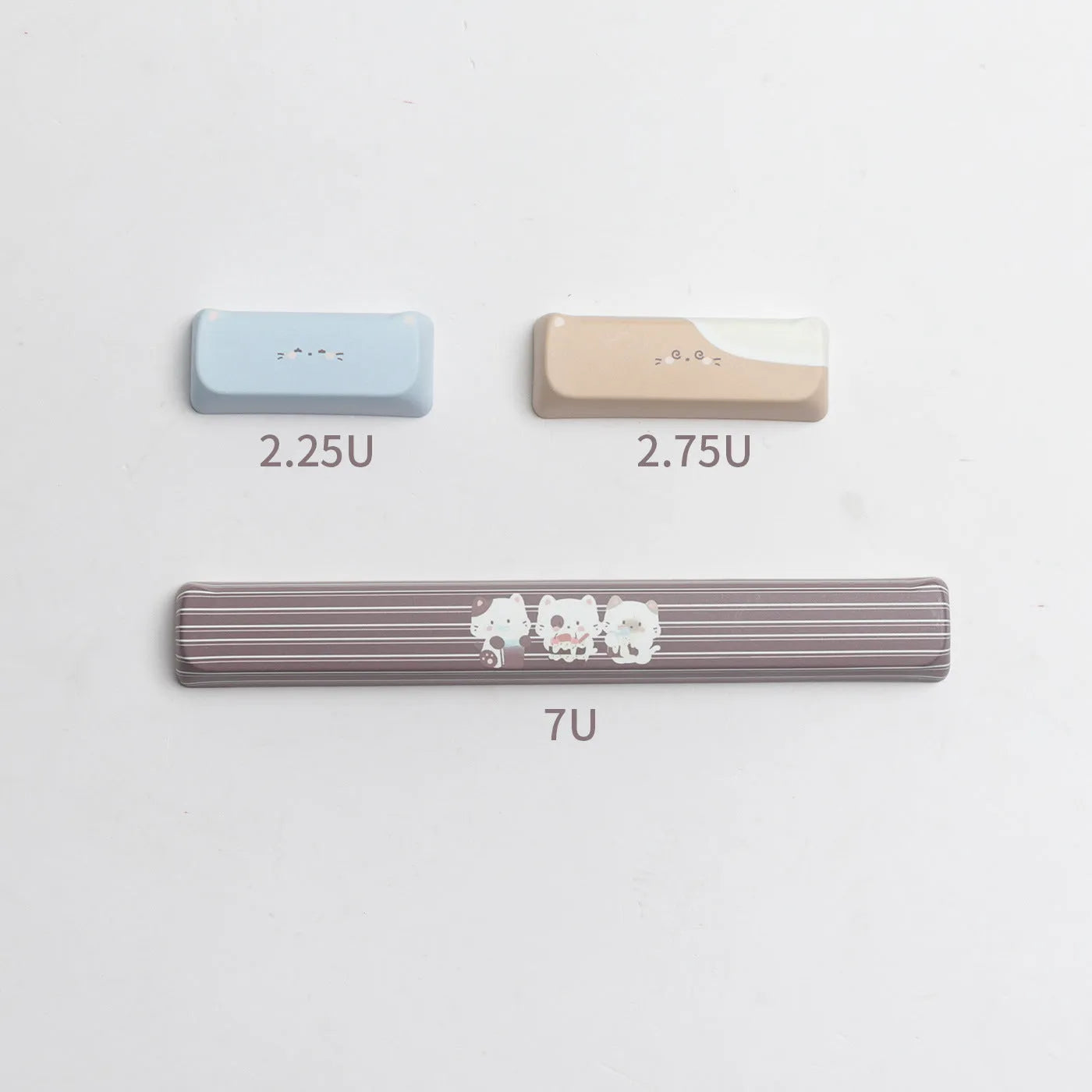 High Sea Salt Cat themed PBT plastic key cap set for mechanical keyboards, showing full layout with coloured keys.