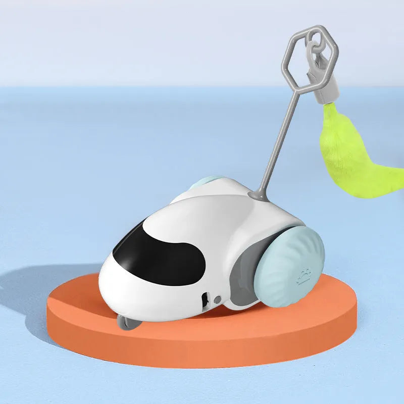 Smart gravity sensor cat running car electric toy in light grey blue colour