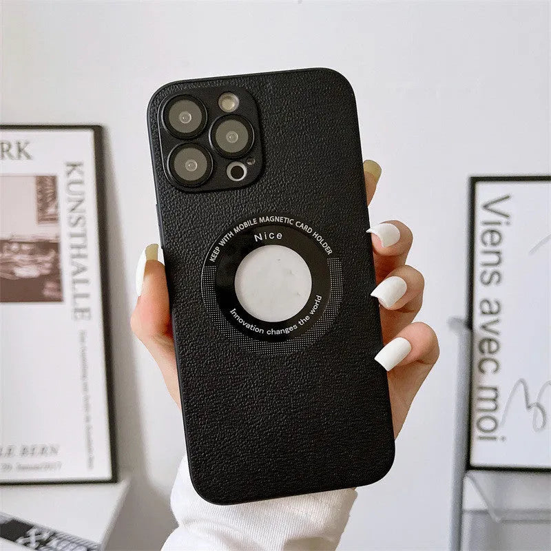 Magnetic full wrap phone case in solid colour TPU for iPhone 14 Pro Max black