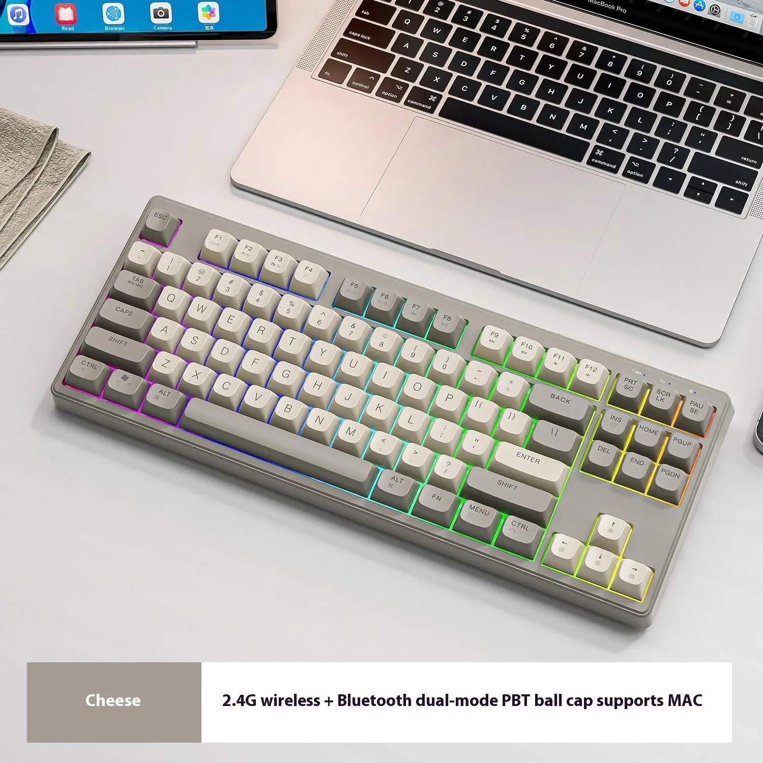 Free Wolf M87 wireless Bluetooth dual-mode mechanical feel keyboard in blueberry colour