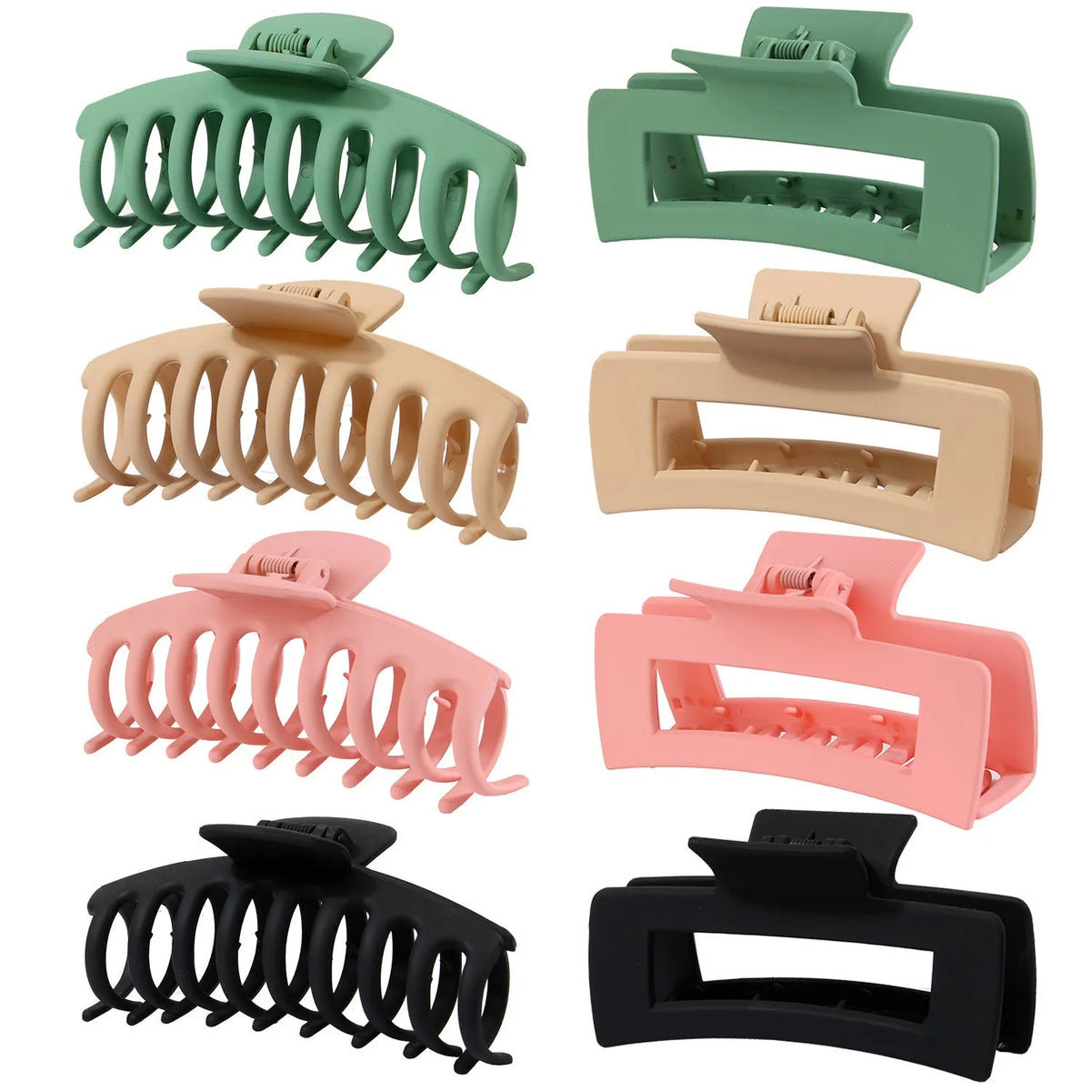Plastic ponytail clip hair accessory with keel claw and rectangular jaw clips in candy colours
