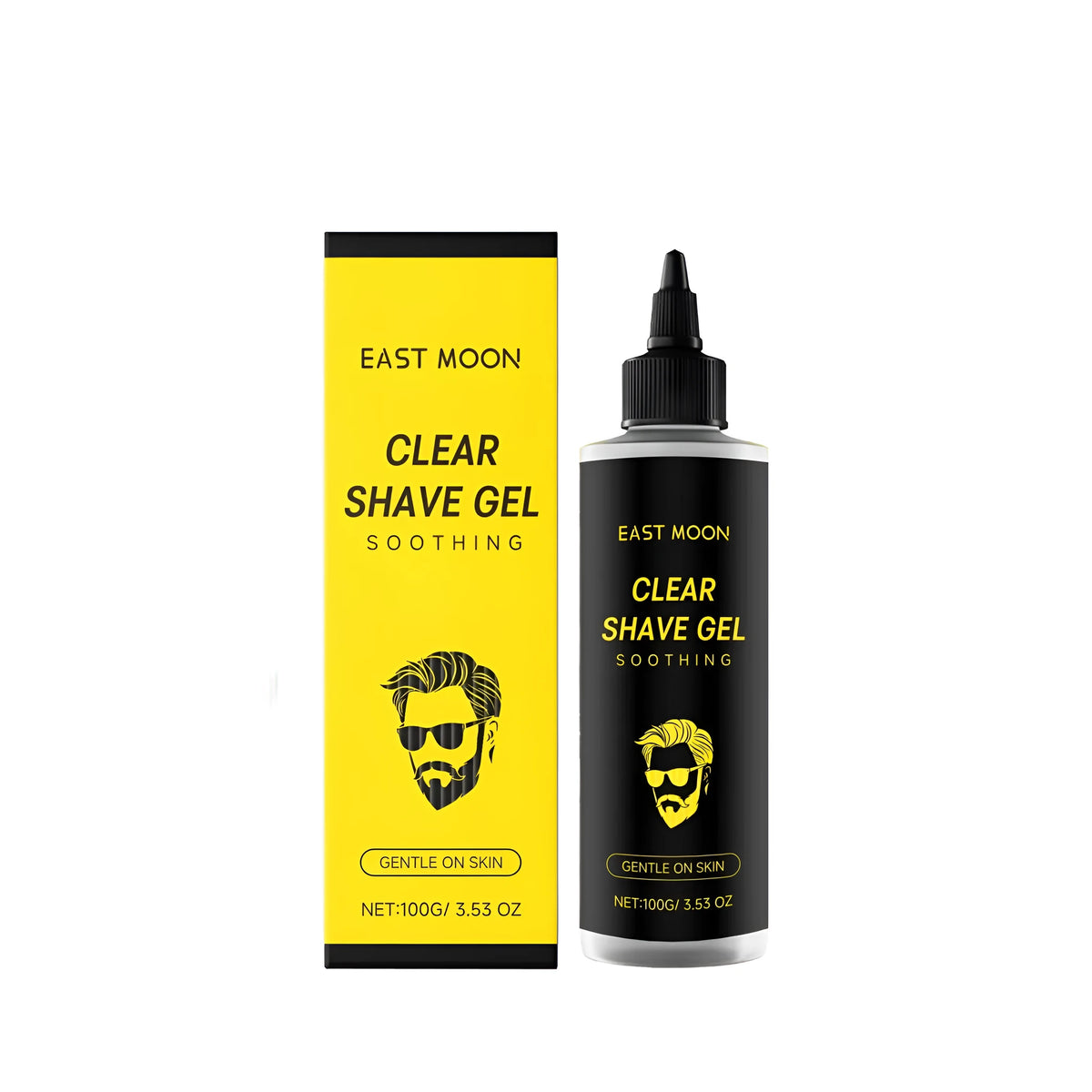 Clear shave gel 100g tube with aloe vera, liquorice extract and vitamin E for wet shaving and beard shaping