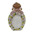 Women's structured clutch bag with diamond decoration in gold colour