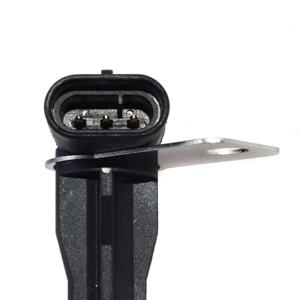 Black General Motors car sensor replacement part on a white background.