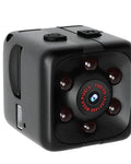 Black mini USB night vision camera showing lens and 80cm connection cable.