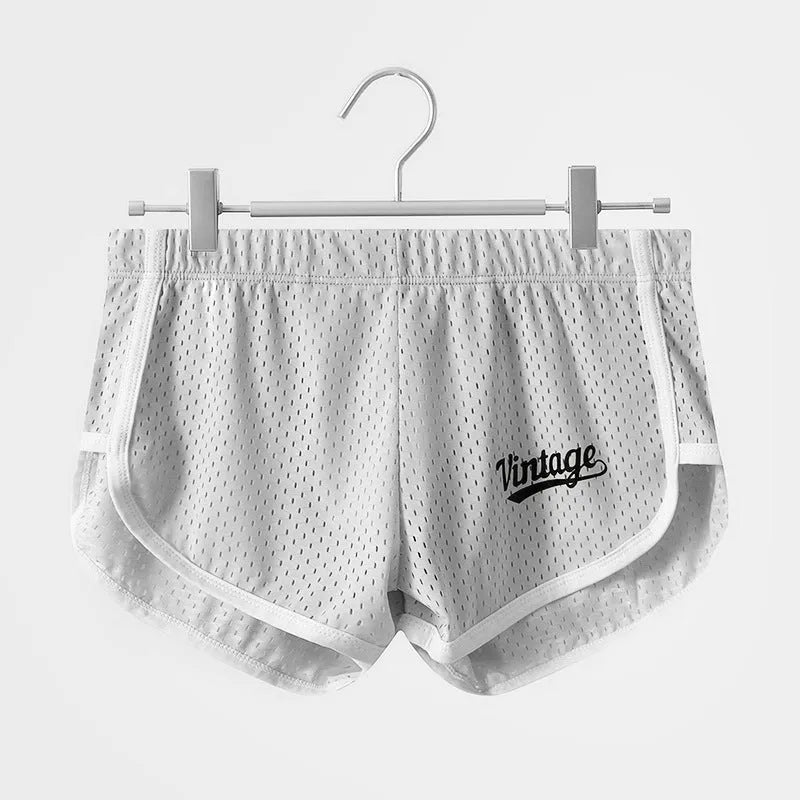 Men's ice silk quick-dry breathable underwear in solid colour with mid waist design