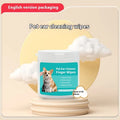 Box of disposable pet ear and tooth cleaning wipes, 50 pieces each, non-woven fabric fingertip wipes for cats and dogs