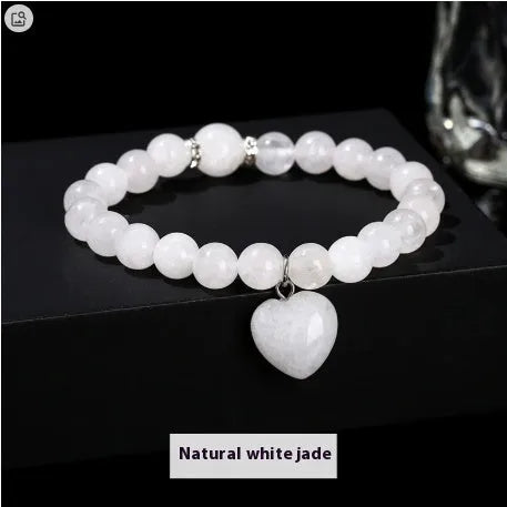 Handmade Tigereye crystal pendant bracelet with six natural gemstones in geometric design