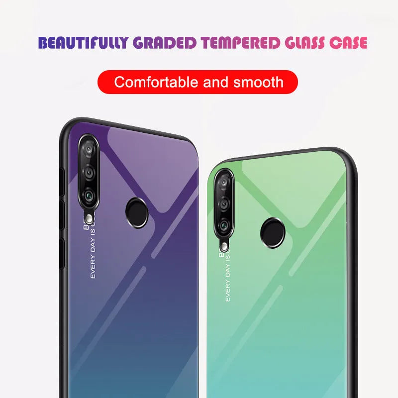 Gradient glass phone case for Huawei Enjoy 10s in starry sky colour, TPU PC construction, back cover style