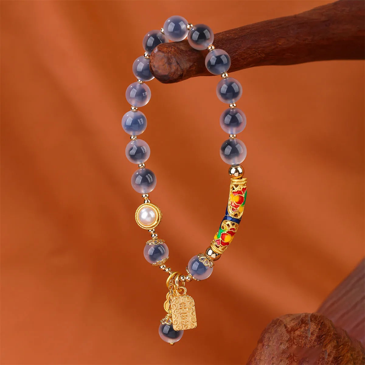 Handmade sugar heart agate bracelet in retro ethnic style for women