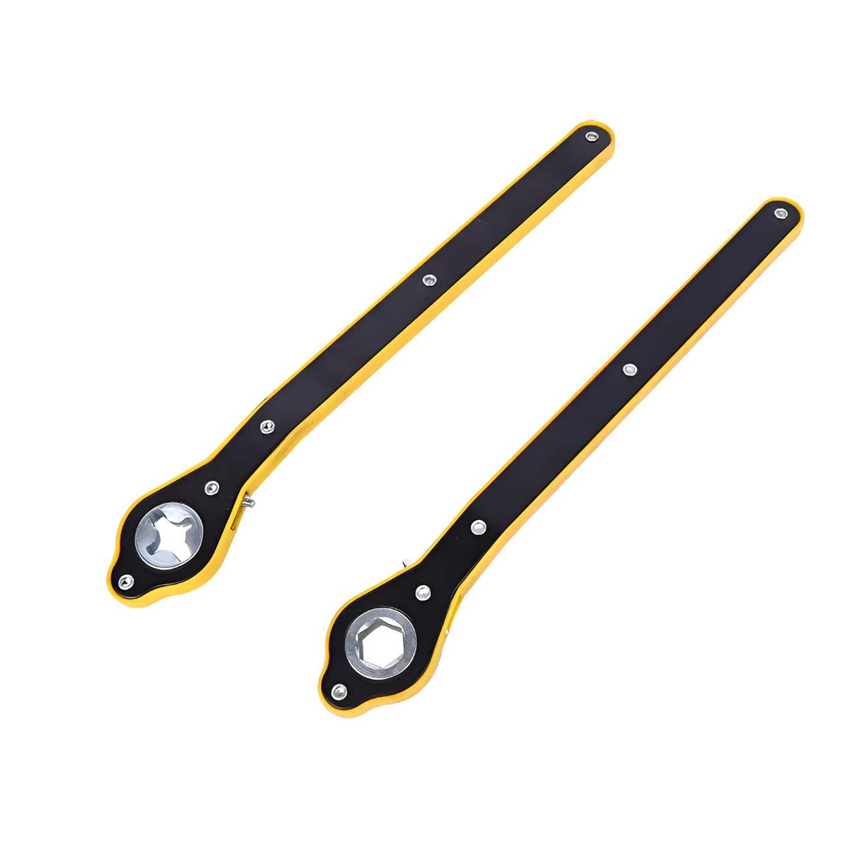 Car jack hand crank wrench in high carbon steel with galvanised metric single head and labor-saving rocker design
