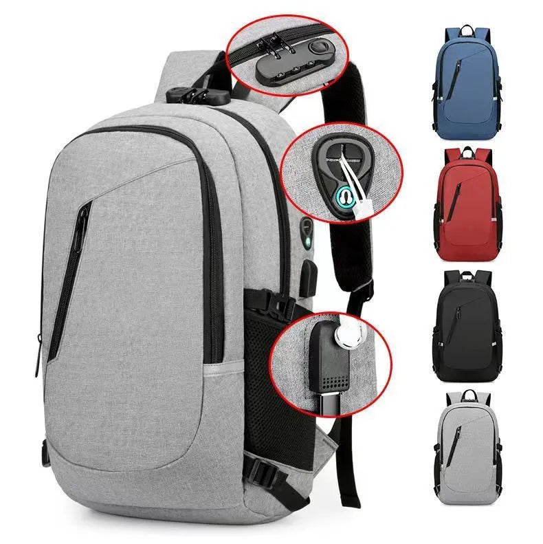 Oxford cloth computer backpack in blue colour with 20-35L capacity and street trend style