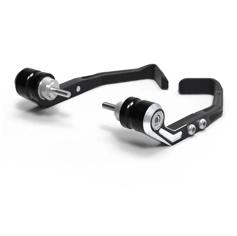 Pair of CNC aluminium bow guard protection pads for Honda CBR650 motorcycle in black or grey.