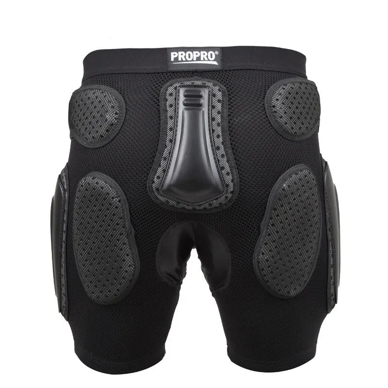 Black cycling hip pad protective pants showing hip padding design