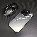 Silver Lightning hard PC frosted phone case in Black for iPhone, with laser stereo pattern and cutouts for camera and ports