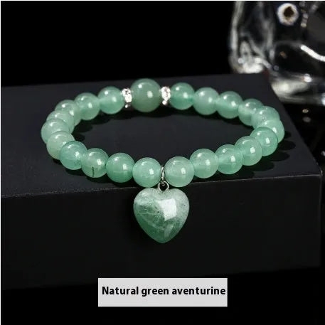 Handmade Tigereye crystal pendant bracelet with six natural gemstones in geometric design