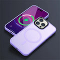 Magnetic frosted phone case drop protection cover for iPhone 13 in blue