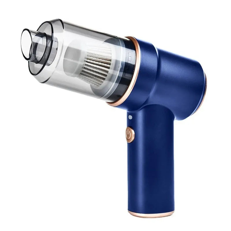 Wireless handheld car cleaner in Moran Blue with nozzle and water absorption function