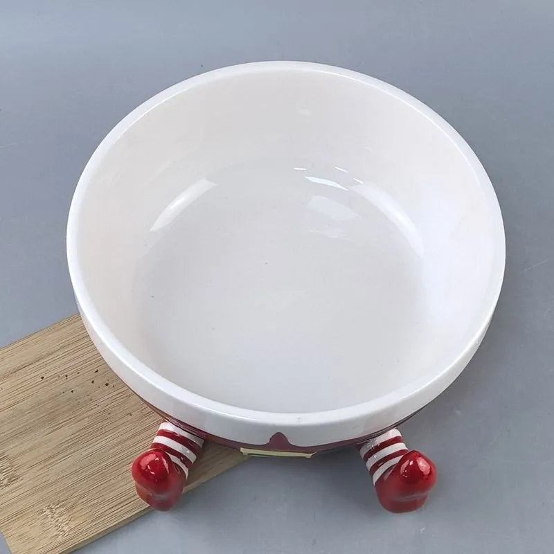 White porcelain Christmas fruit plate snack tray with modern simple design