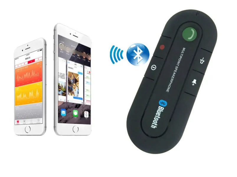 Vehicle Bluetooth handsfree unit with car charger and mounting clip in choice of colours