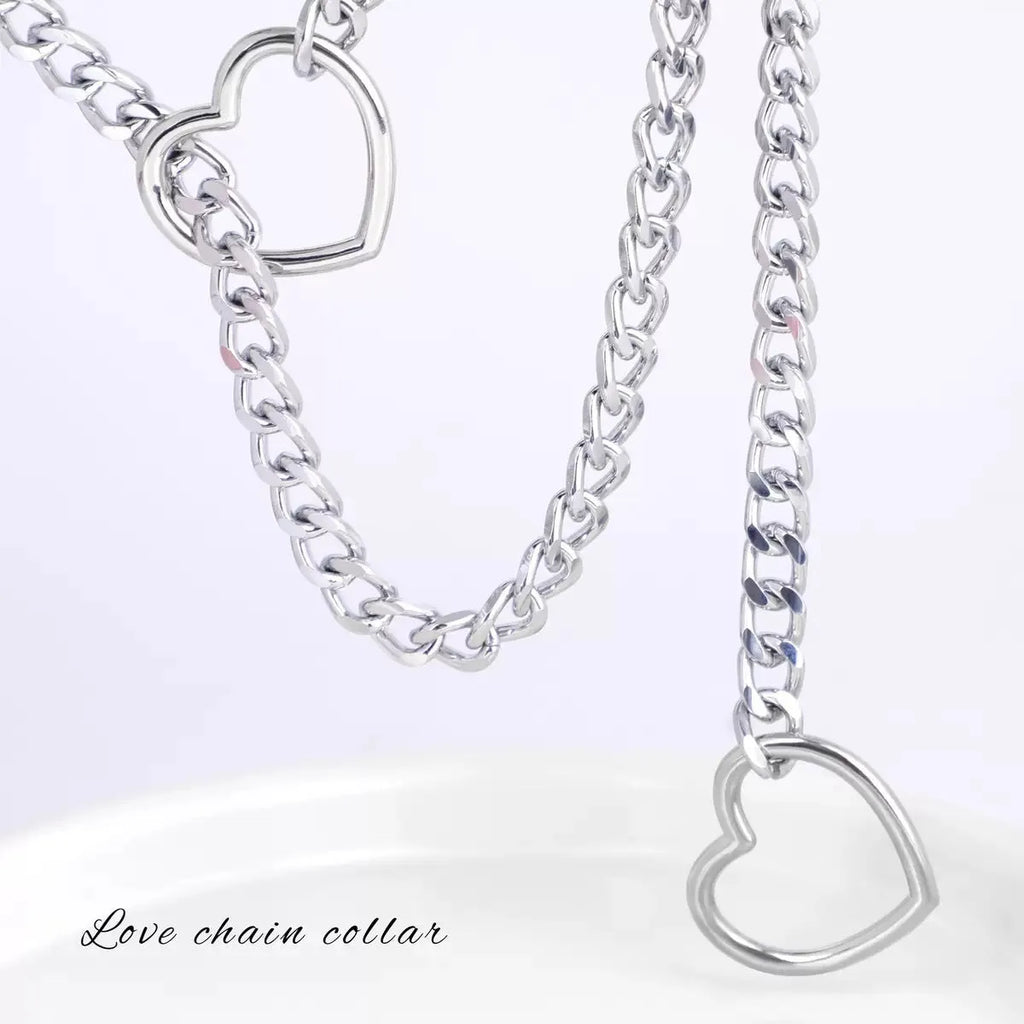 Black Heart PU leather and circle O necklace with copper pendant on a 61-70cm stainless steel chain