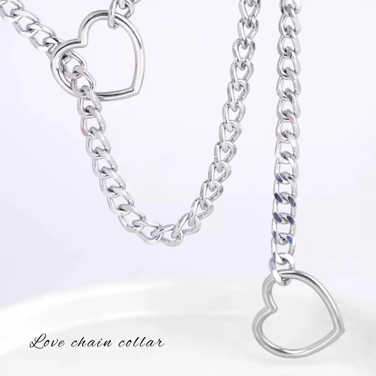 Black Heart PU leather and circle O necklace with copper pendant on a 61-70cm stainless steel chain