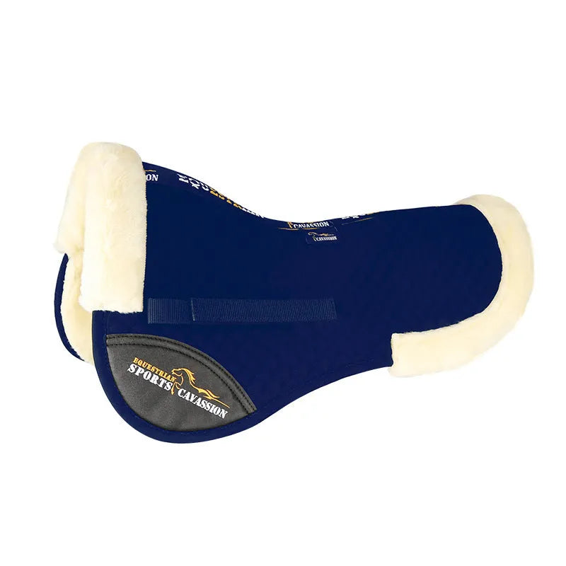 Wool equestrian and cycling saddle pad for shock absorption and waist protection in four colours