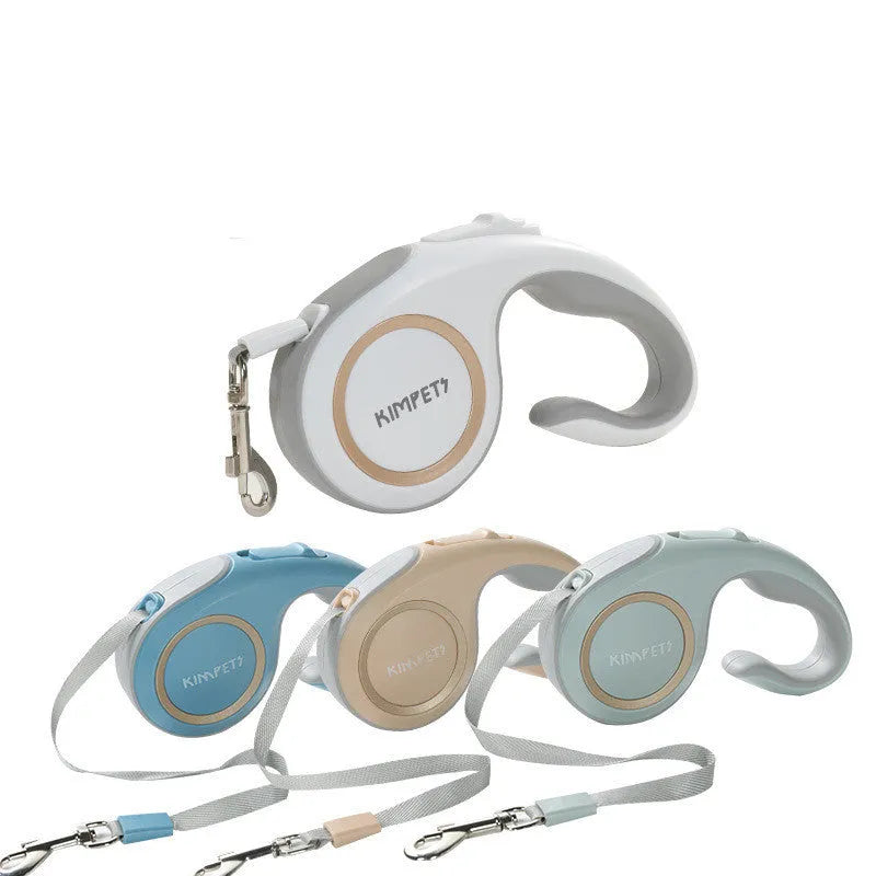 Automatic retractable dog lead with ABS body, non-slip rubber handle and polyester rope in Morandi Light Green.