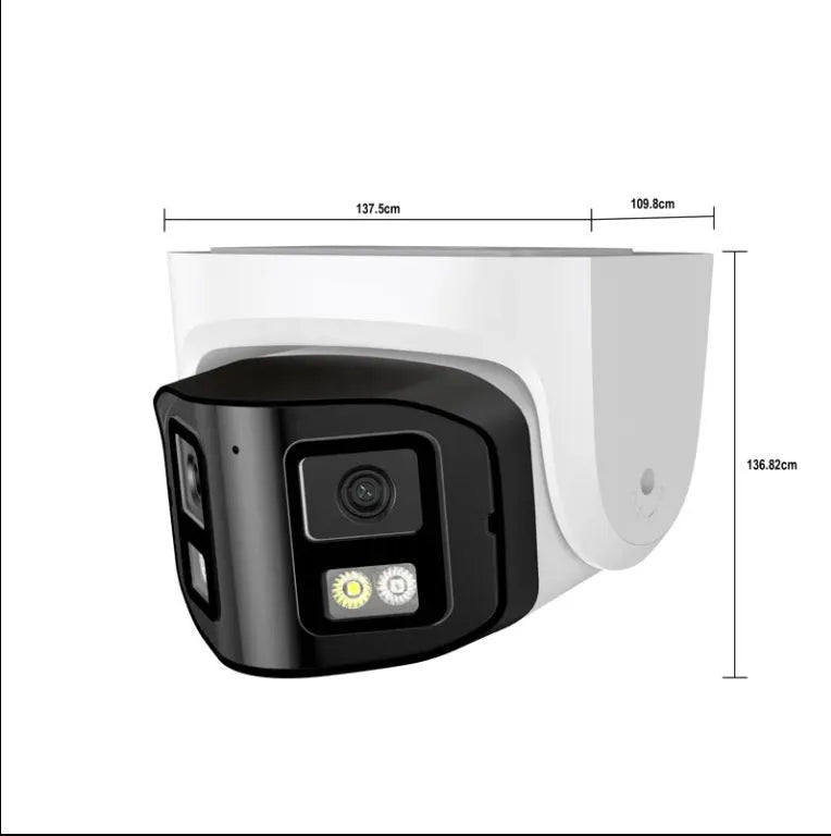 4MP dual-lens IP security camera with IP66 waterproof rating for indoor and outdoor surveillance