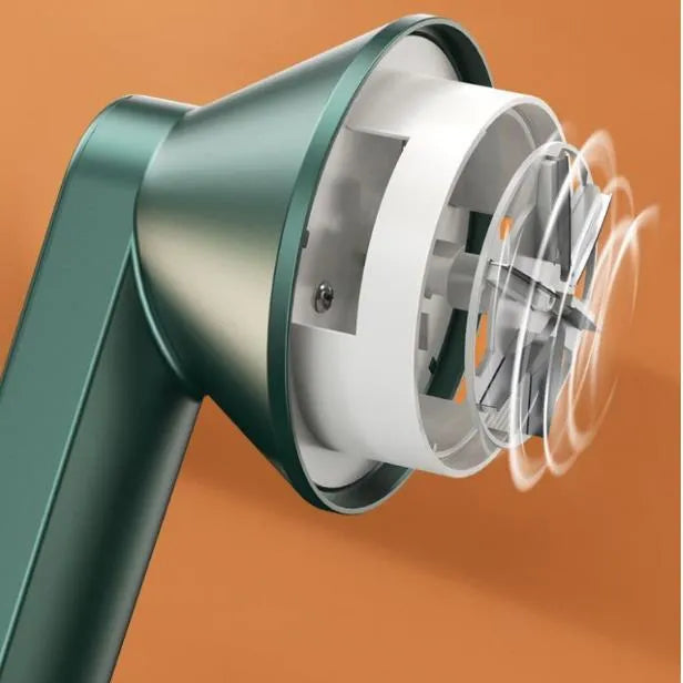 Green pilling ball remover fabric shaver with USB charging port, 8W, for removing lint and fuzz from sweaters