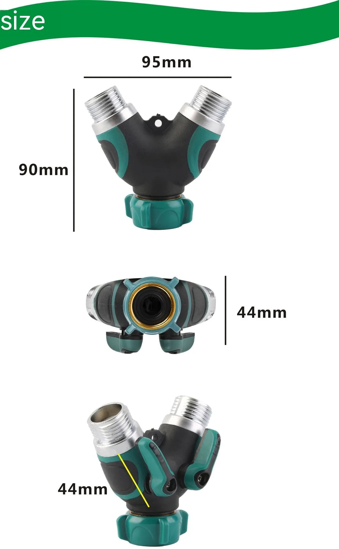 Garden zinc alloy ball valve diverter with 6 hose connection points for irrigation control