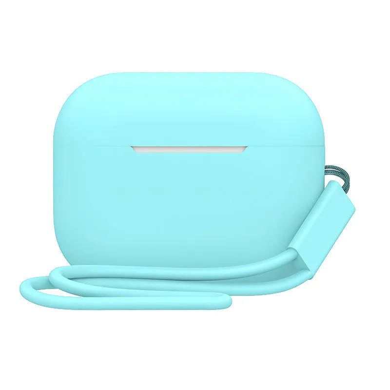 AirPods Pro 2 silicone protective case with attached lanyard in various solid colour options