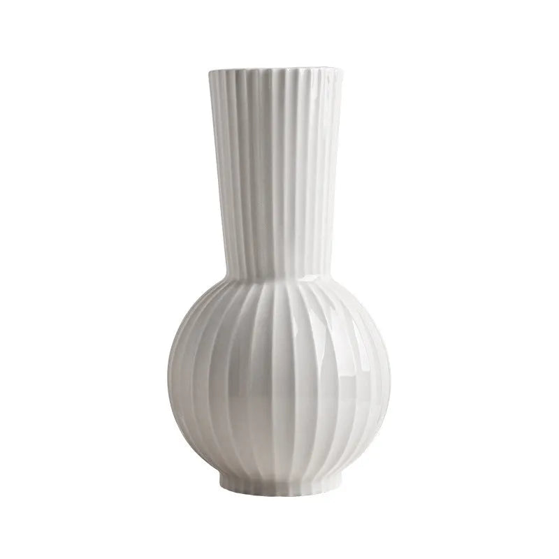 American country striped ceramic vase in ball shape with six design options including orchid arrangements