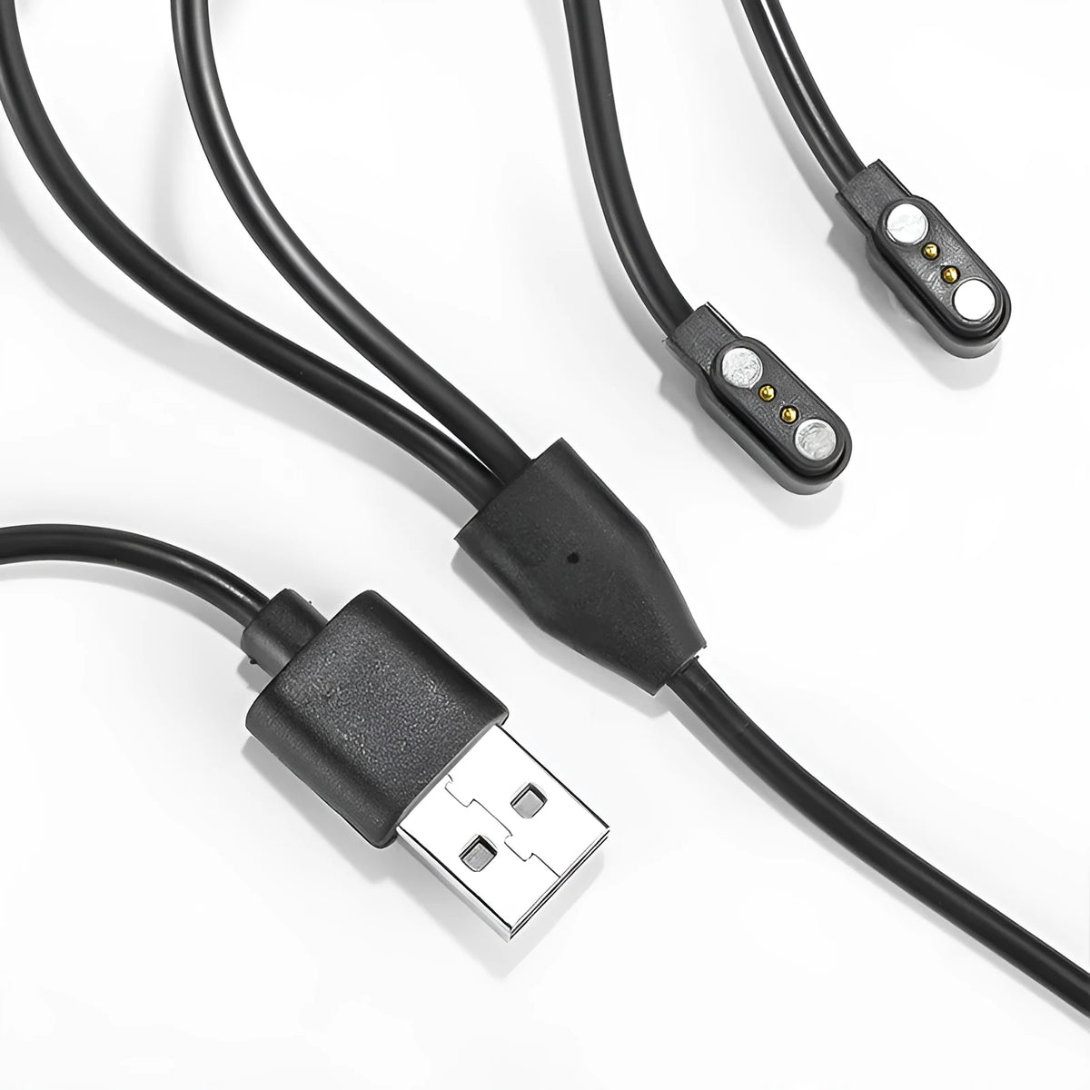 50cm black 2.54mm 2Pin charging cable for Bluetooth glasses on a white background.