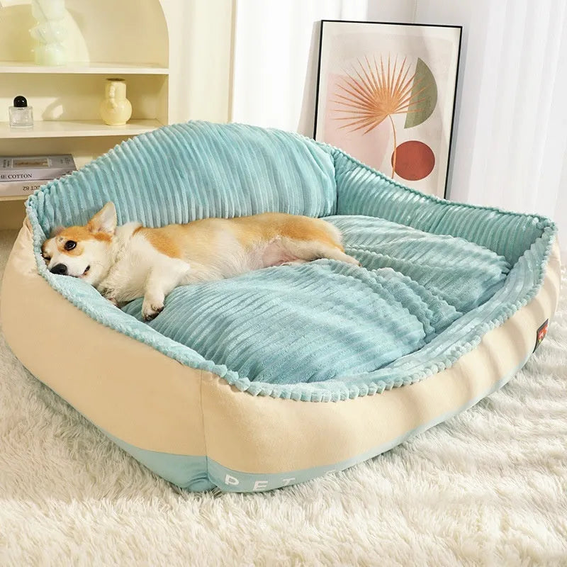 Morandi colour washable pet sofa bed with removable cover in two sizes for dogs and cats.