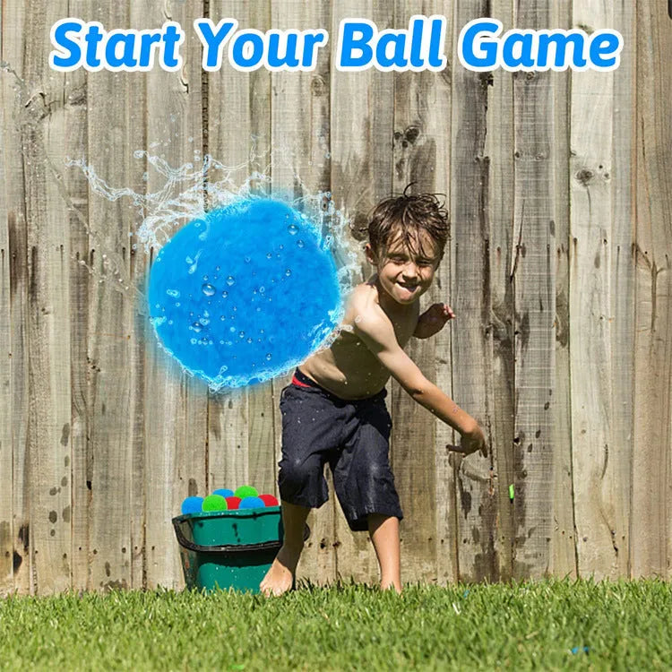 Reusable water polo outdoor toy balls, 5cm polypropylene, shown in ten colours